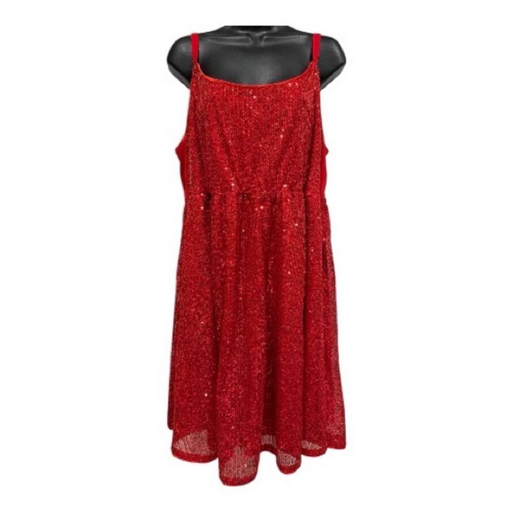 Torrid Red Sequin Skater Dress Size 1 1X  14 16